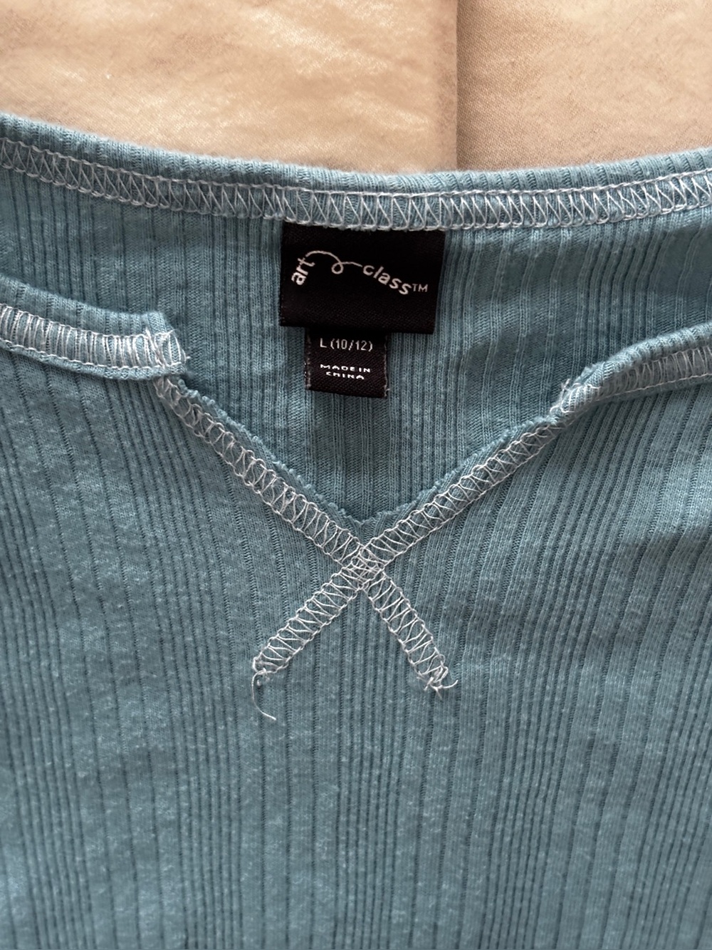 Teal Ribbed Long-Sleeve Top - Picture 3 of 3